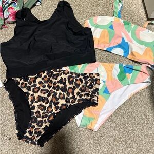 Colorful and Leopard Print Bikini Set